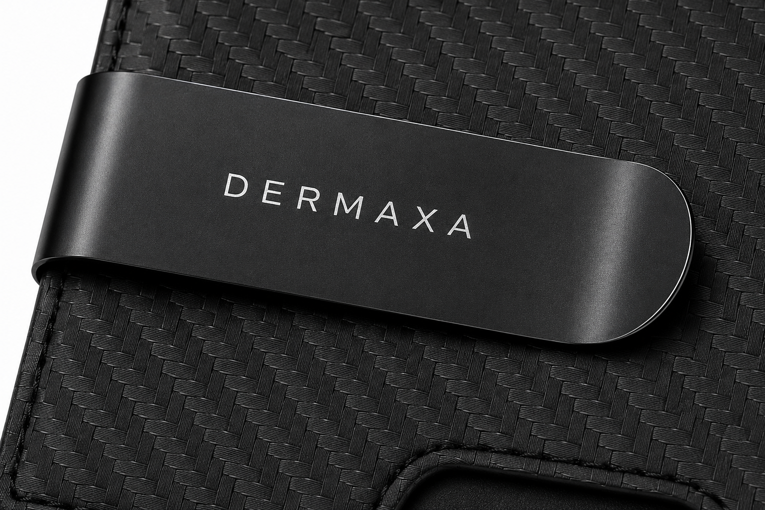 Dermaxa™ Men's Slim RFID Blocking Wallet - Carbon Fiber Leather Front Pocket Card Holder with Money Clip, Black