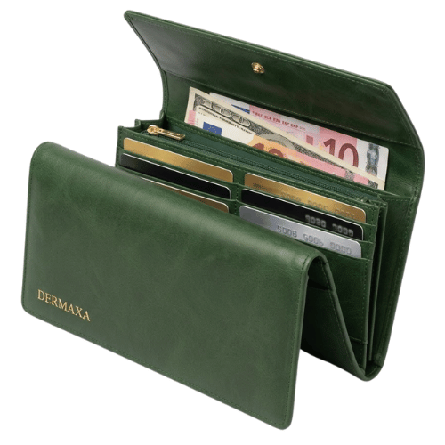Dermaxa™ Executive Long Leather Wallet for Men | Multi-Card & Document Holder