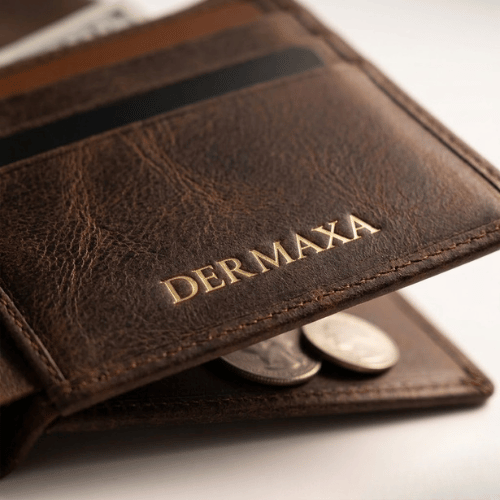 Dermaxa™ Men’s Genuine Leather Bifold Wallet – Slim Vintage Brown Wallet with Card Slots & ID Window