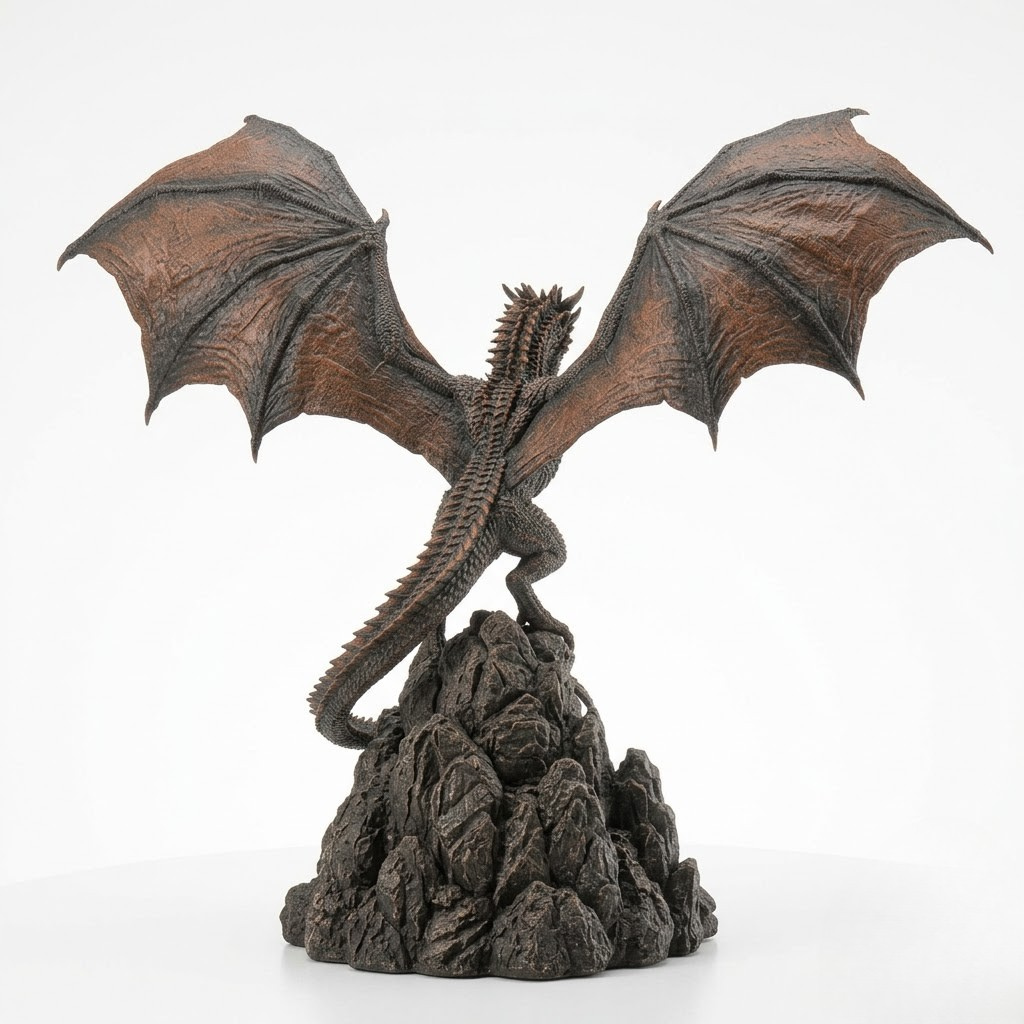 DROGON Dragon Statue – Detailed Collectible Figurine on Mountain Peak Base (Desk & Table Top Decor)